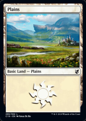Basic Lands 10 MTG Plains (289), NM-Mint, English Commander 2019