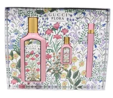 GUCCI FLORA Gorgeous Gardenia for Women 3 pcs GIFT SET 3.3 oz EDP Spray + 2 Mini