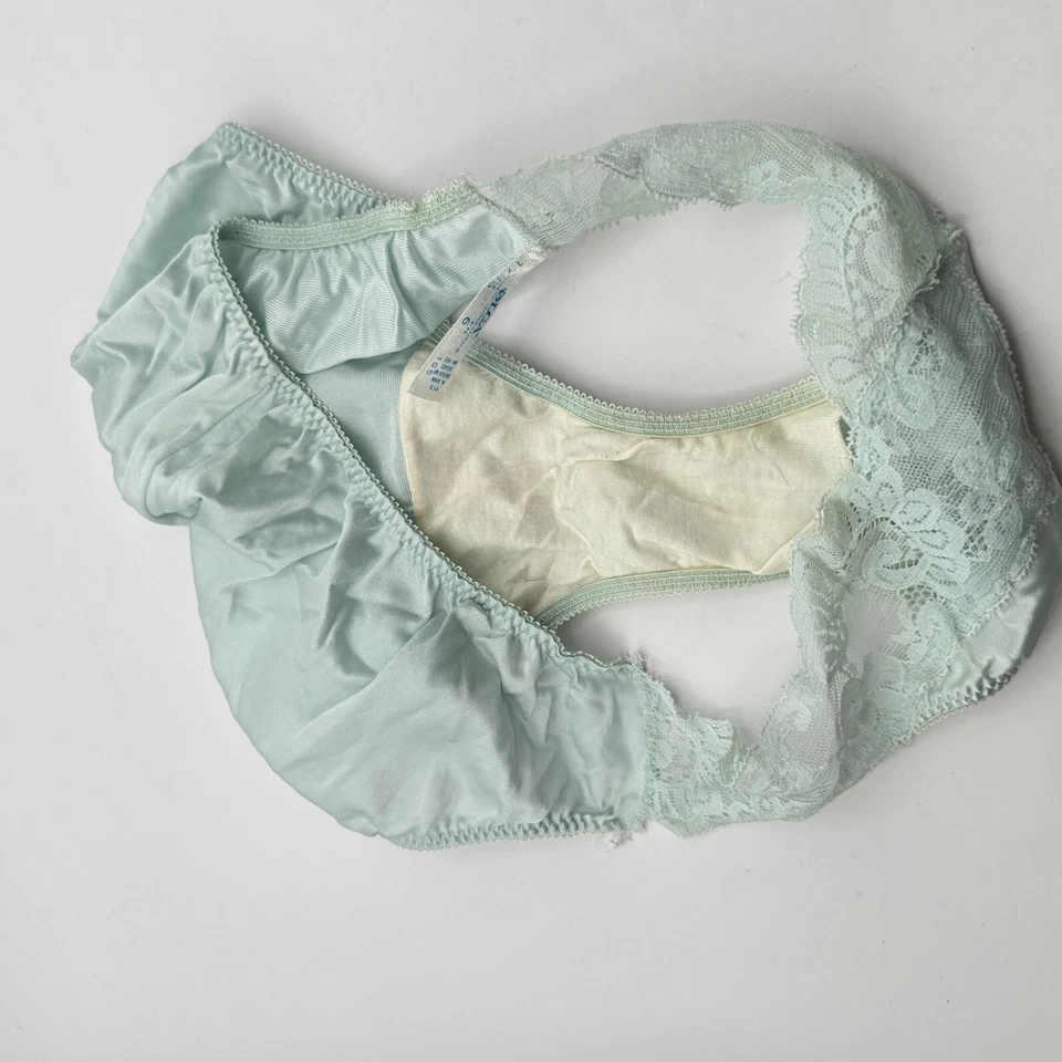 Braguita vintage Olga Bodylace talla 6 verde menta secreta francesa lencería de encaje floral Foto 3 de 4