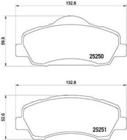 P 61 113 Brembo Set BeläGe Bremse, Scheibenbremse FüR CitroëN, Peugeot, Peugeot