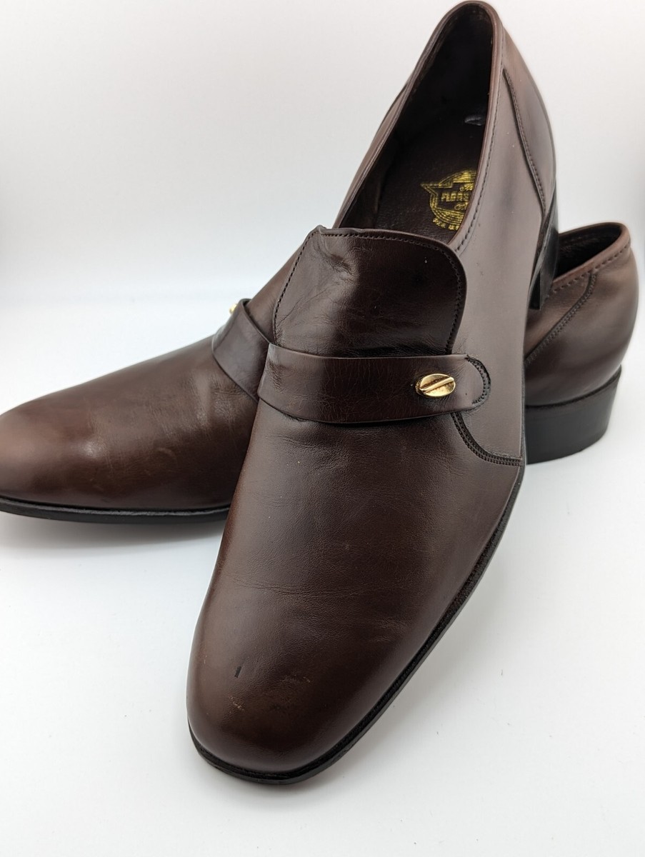 NOS* Florsheim Royal Imperial Brown Loafer Size Gold Detail  display picture 3