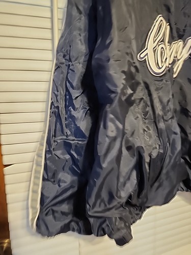 Vintage Chrysler gesticktes Logo Herren dunkelblau Rundhals gefüttert Windbreaker Gr. L - Bild 2 von 8