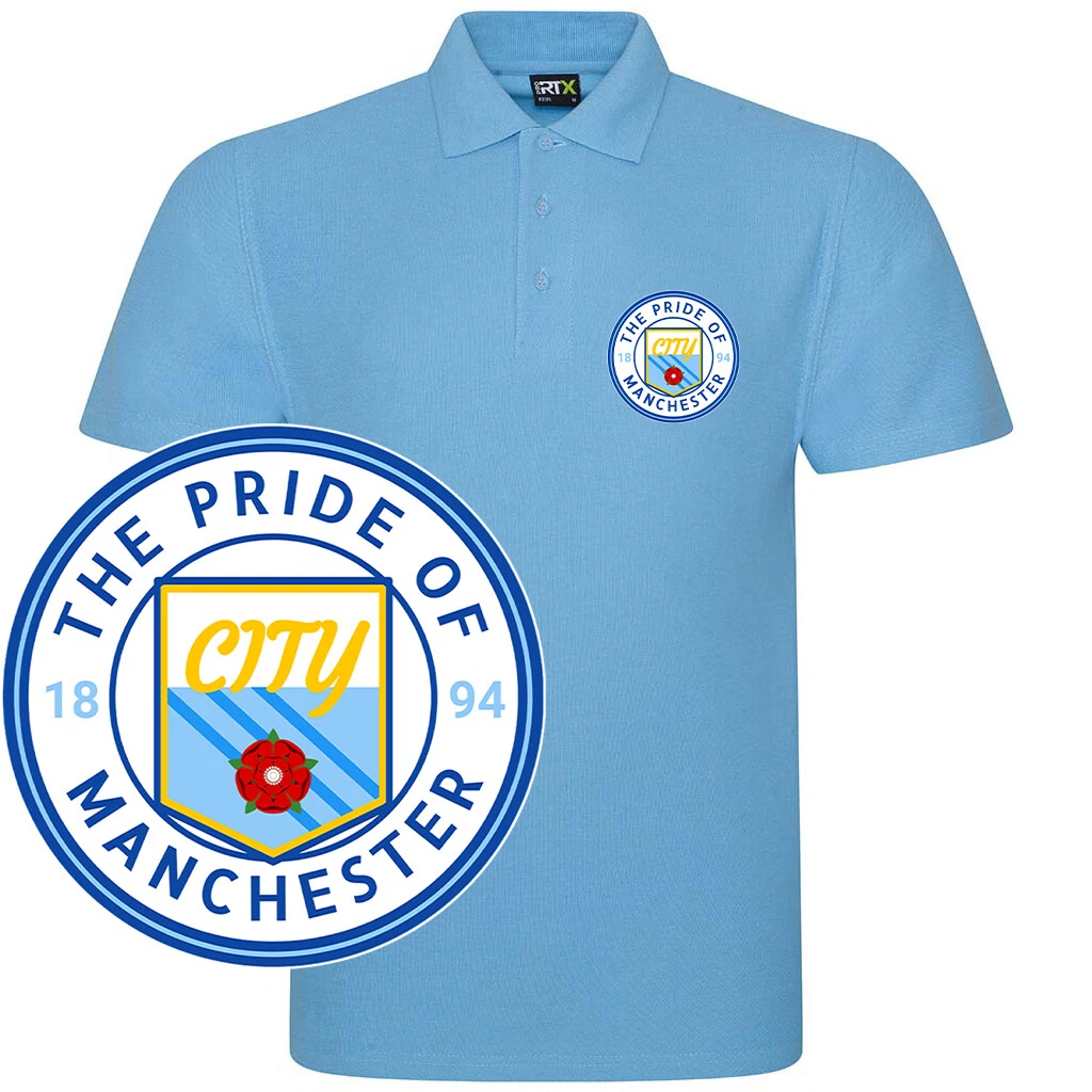 City Pride of Manchester Pocket Crest Polo Shirt Mens Fanmade Merchandise
Opens in a new window or t