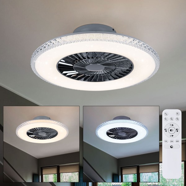 Deckenventilator Deckenlampe Fernbedienung Led Cct Sterneneffekt Vor-RüCklauf-image