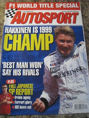 AUTOSPORT NOV 1999 HAKKINEN IS CHAMP FULL JAPANESE GP REPORT F1 WORLD TITLE SPEC
