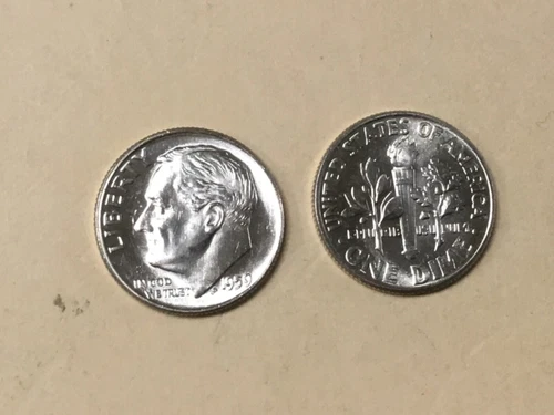 1959 SILVER UNCIRCULATED ROOSEVELT DIME. REALLY NICE!