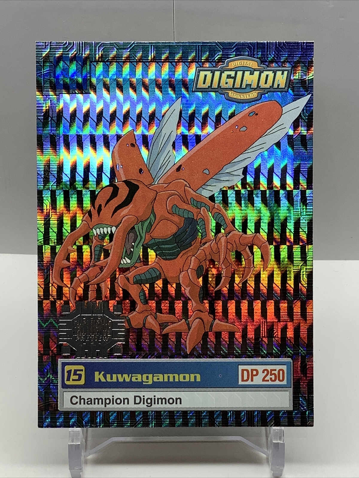 1999 DIGIMON EXCLUSIVE PREVIEW KUWAGAMON SILVER PRISM DP 250 #18