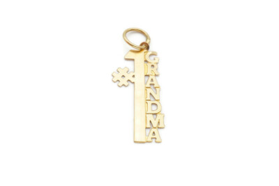 14k Gelbgold #1 Oma kleiner Charm Anhänger 