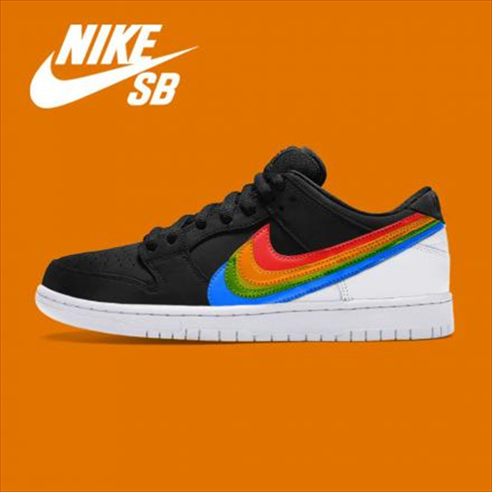 POLAROID NIKE SB DUNK LOW PRO QS BLACK WHITE MULTI COLOR DH7722-001 US 8