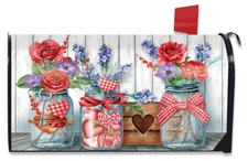 Love Filled Mason Jars Valentine's Day Magnetic Mailbox Cover Standard