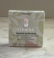 CLINIQUE Beyond Perfecting Powder Foundation + Concealer #18 Sand (M-N) 0.51 OZ