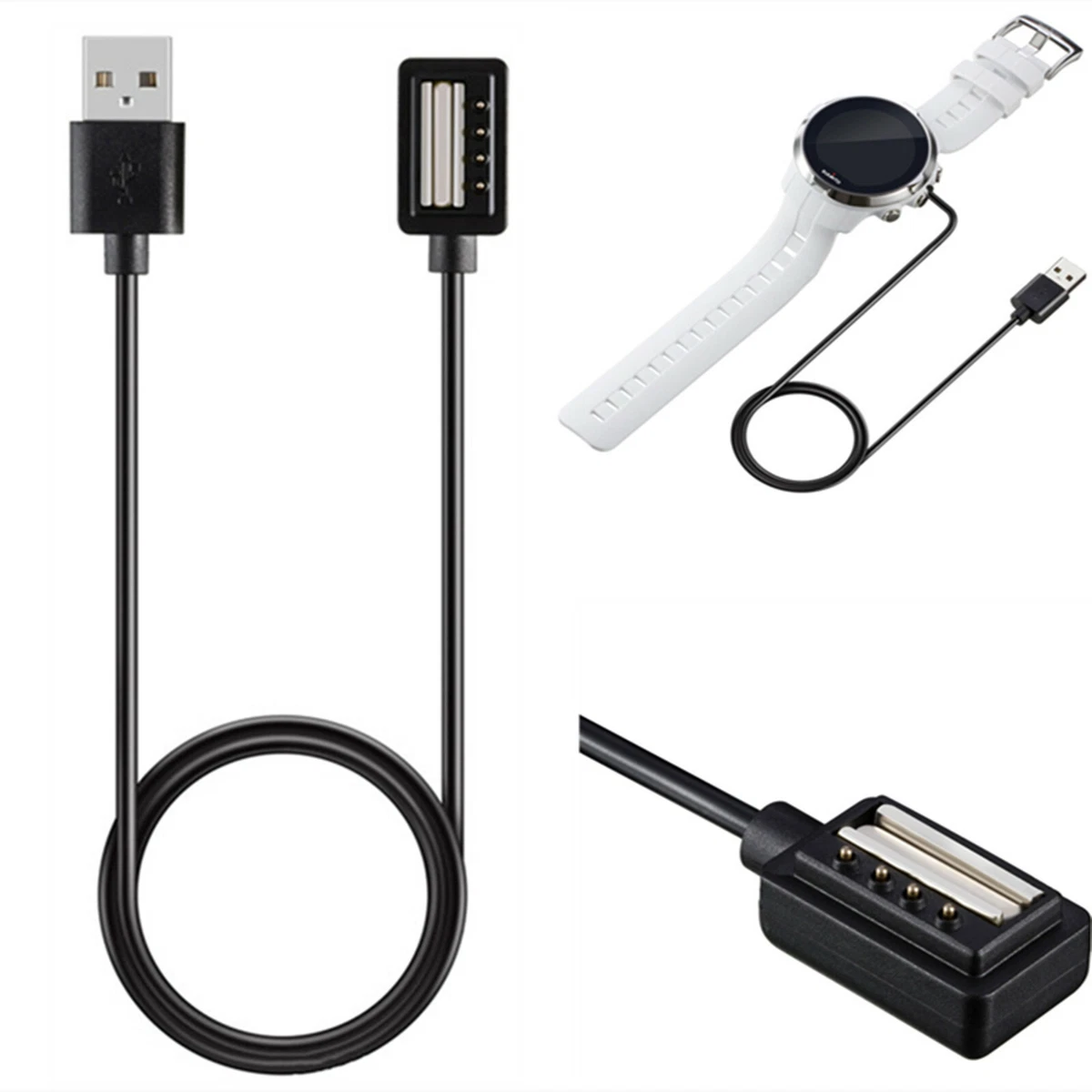 Cable de carga USB del cargador de la cuna del reloj inteligente portátil  de 1 m