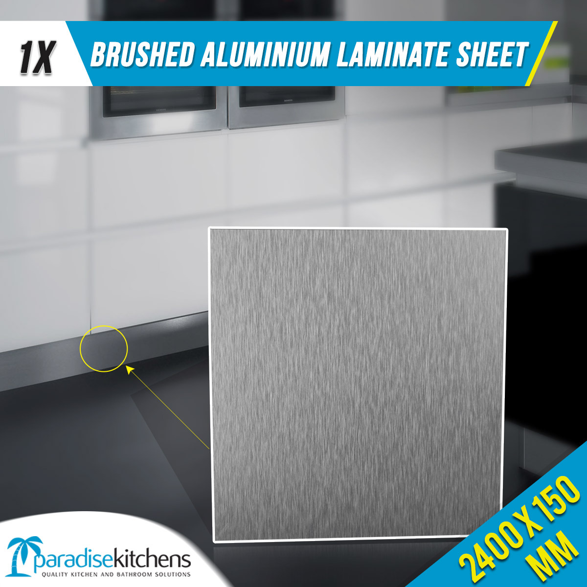 brushed aluminium laminate for kitchen kickboard plinth 2.4 eBay