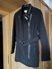 MK Michael Kors Jacke Mantel Gr. 36/38 M schwarz mit Fell+Kapuze und Gürtel*NEU*
