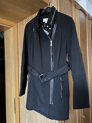 Kors Jacke Mantel Schwarz GÃ¼rtel MK Michael Kors Jacke Mantel 36