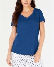 Charter Club Womens Knit Pajama Top Galaxy Blue Soft Shirt Small