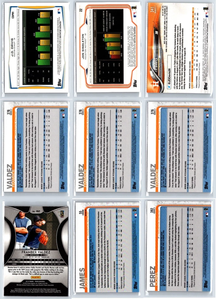 Lote (109) Houston Astros Investor RC Rookie 1º cartão Bowman Chrome Topps - Imagem 2 de 4
