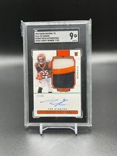 2020 National Treasures RPA Green #77/85 Tee Higgins SGC 9 Auto Bengals