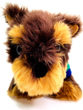 Dan Dee Brown Terrier Puppy Dog 13" Yorkie Plush Blue Red Yellow Green Sweater