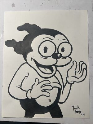 Bimbo From Betty Boop Fleischer Studios Original Drawing By Frank Forte