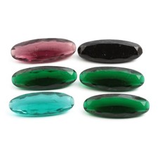 Lot 4 large 32/33mm Czech vintage assorted hand cut oval glass rhinestones