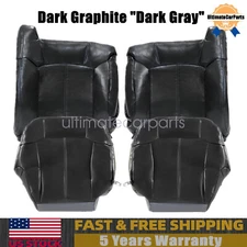 Front Both Side Bottom & Top Seat Cover Dark Gray For 1999-2002 Chevy Silverado
