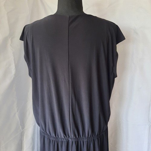 Chicos Maxi Dress Womens 2XL Black Tan White Sleeveless V neck Side Splits - Picture 16 of 18