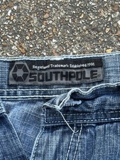 Southpole Jeans Men's Size 30 Y2K Black Dark Wash Wide Leg Baggy Hip Hop
