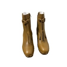 Ulla Johnson Nuevo Con Etiquetas Norah Borla Botín En Tapenade Talla 39.5 Cuero Tacón Zapatos