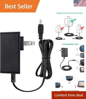 5 ft  Listed Power Adapter for Echo Show 5 & Echo Dot with Round Connector