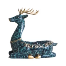 Storage Tray DIY Unique Handcraft Deer Statue for Desktop TV Stand Gift