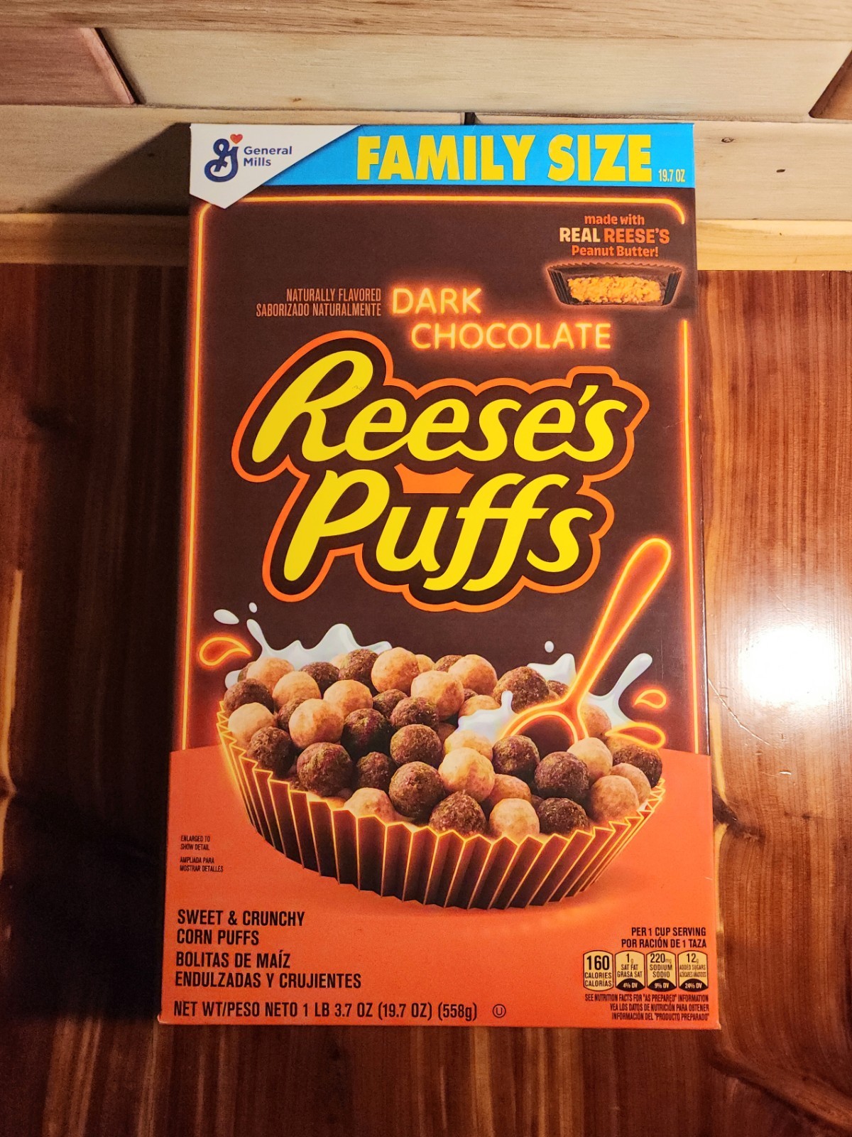 REESE'S PUFFS Dark Chocolate Cereal Family Size, 19.7 oz
