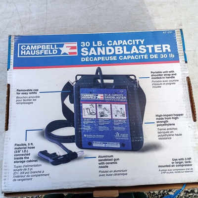 #ad #ad Campbell Hausfeld AT1251 Sandblaster 30 lb w Hopper Hose Gun Ceramic Nozzle $36.38