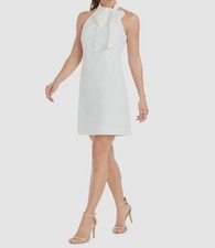 Vince Camuto Womens White Bow-Neck Halter Dress Size 6