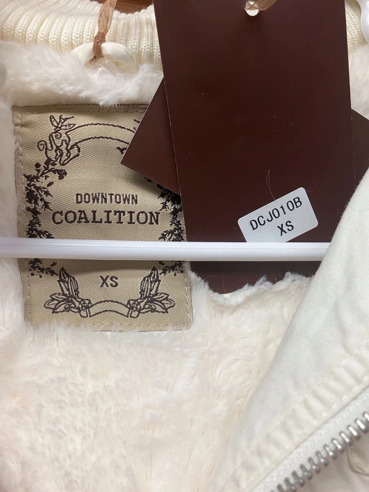 OFF WHITE DOWNTOW COALITION donna CINTURA CAPPUCCIO AVORIO SMANICATO GILET GIACCA FELPA CON CAPPUCCIO XS