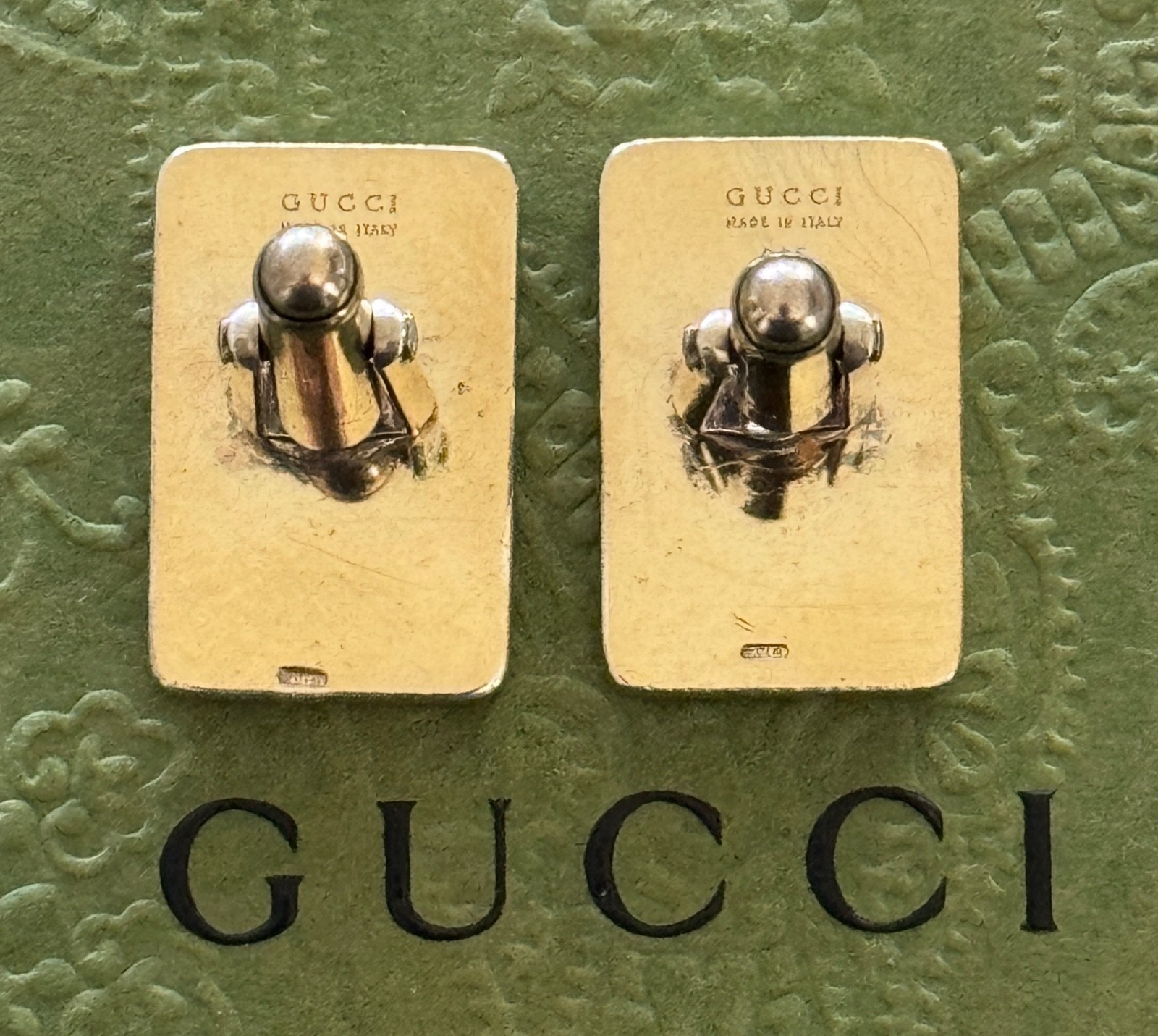 Gucci  Rectangular Cufflinks Textured   Sterling … - image 2
