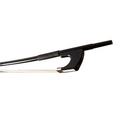 Glasser Bass Bow Fiberglass Half-Lined Frog Leatherette Grip 1/2 German -1