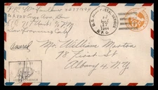 DR WHO 1944 APO 717 SOLOMON ISLANDS WWII CENSOR w10350