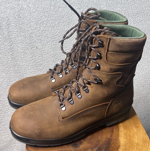 Wolverine W03295 8” DuraShock Boots Men’s Steel Toe Brown Leather 11.5EW - Picture 8 of 15