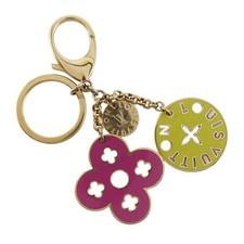 LOUIS VUITTON Portocle Looping key ring M66006 Bag charm Pink / green Plat...