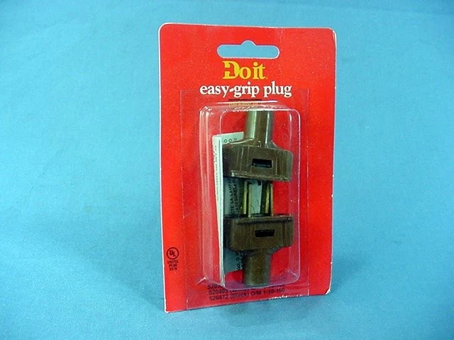 2 Do It Best Brown Straight Blade Easy Grip Flat Plugs NEMA 1-15 15A 125V 520396 - Image 3 of 4