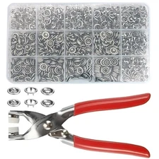 200 Sets Snaps for Fabric, Metal Snaps Buttons with Fastener Pliers Press Too...