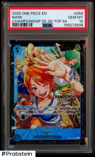 2025 One Piece Championship 25-26 Nami Top 64 Prize #OP09-050 PSA 10 GEM MINT