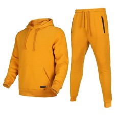 men tracksuit 2 pieces thick fleece hoodie outfits fashion winter warm sweats...