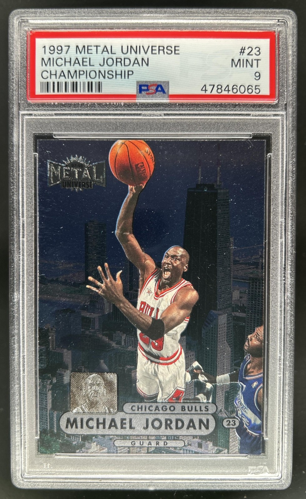 1997-98 Skybox Metal Universe Championship Michael Jordan #23 Bulls PSA 9 view 1