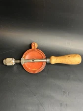 Vintage hand drill Egg Beater style manually operated with crank handle Works