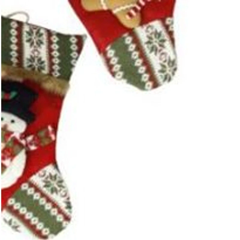 Calza Natalizia da Appendere BRANDANI Babbo Natale Pupazzo Pan di Zenzero 46 cm, fotografia 9 di 9