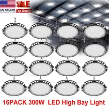 16PCS 300W UFO LED High Bay Light Shop Lights Warehouse Commercial Lighting Lamp