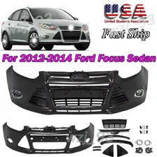 Front Bumper Cover Assembly Kit W/Fog Light Cover For 2012-2014 Ford Focus