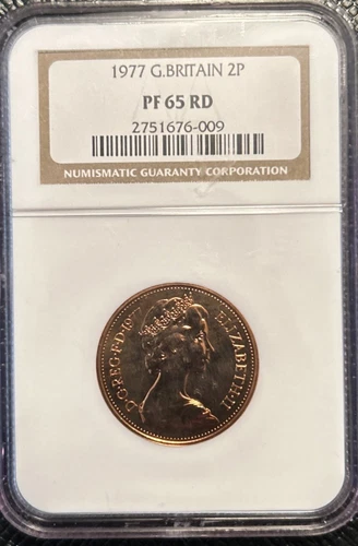 1977 Great Britain 2P UK Proof Two Pence NGC PF 65 RD Elizabeth II Quality ✔️
